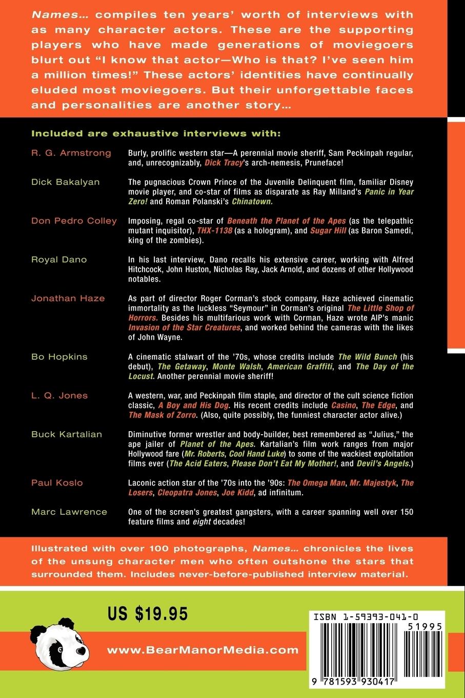 Rückseitencover Names You Never Remember, with Faces You Never Forget