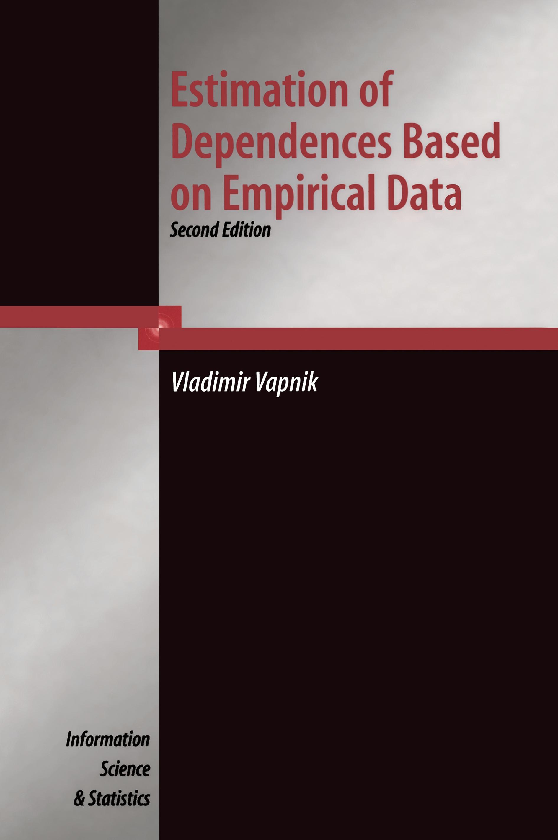 Vorderes Coverbild Estimation of Dependences Based on Empirical Data