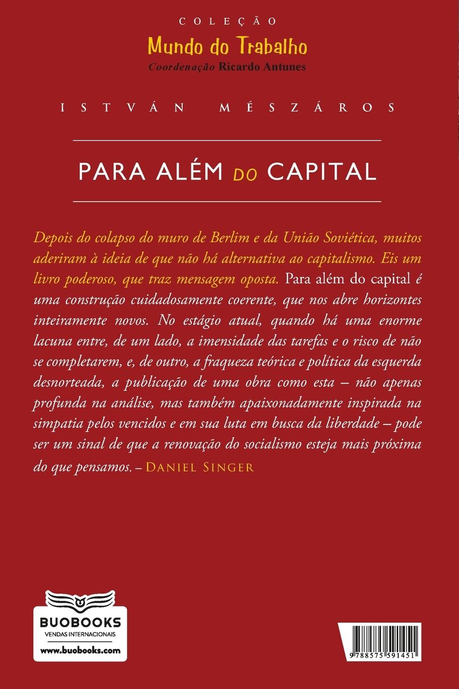 Rückseitencover Para além do capital