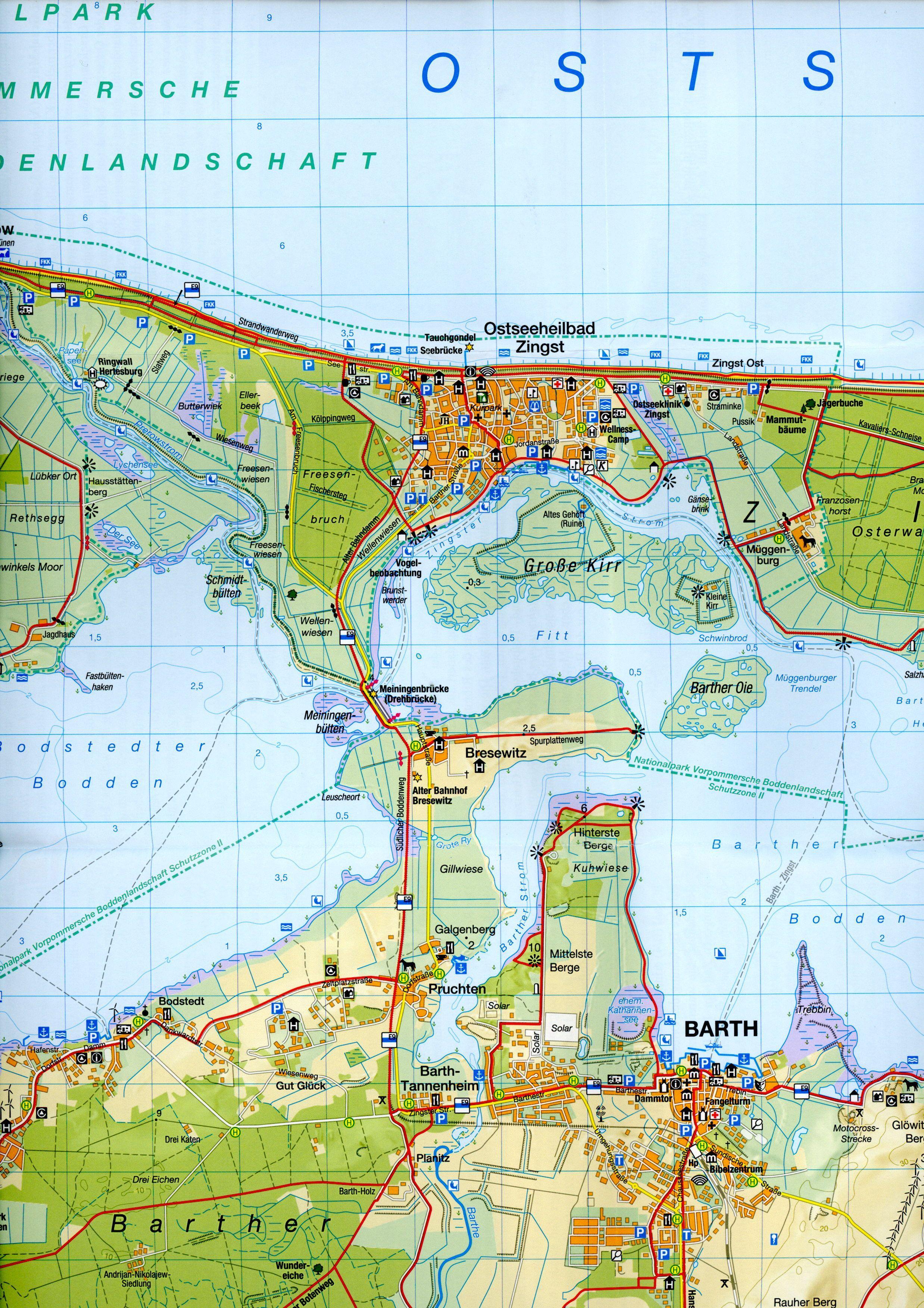 Beispielinhalt (Bild) Wanderkarte Darß