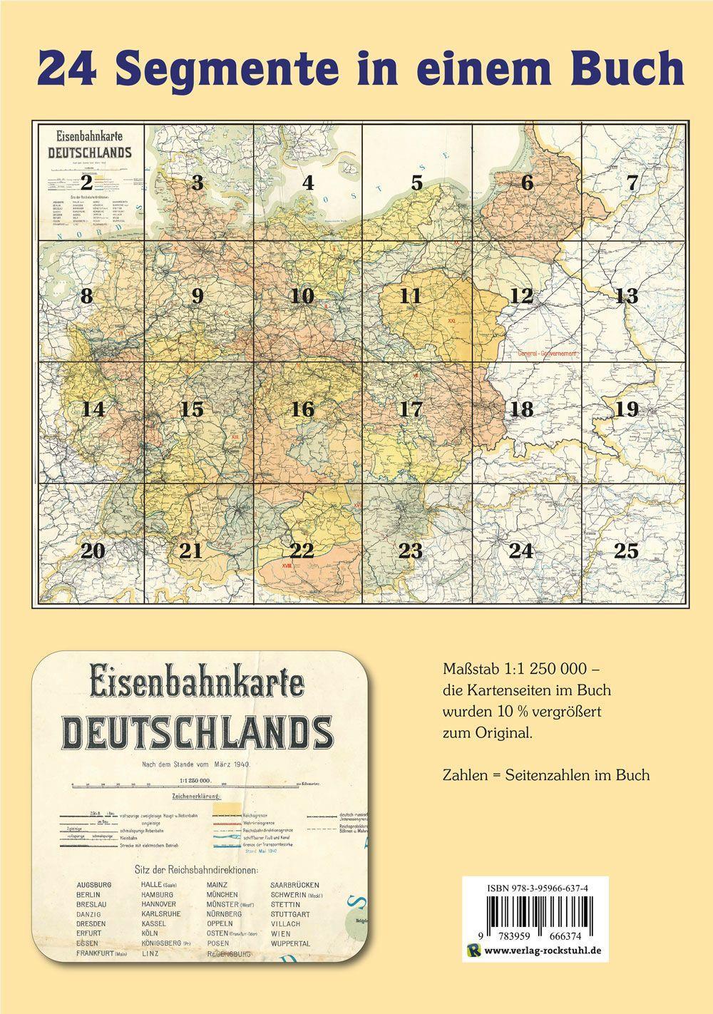Beispielinhalt (Bild) ATLAS DR März 1940 - Eisenbahnkarte Deutschland