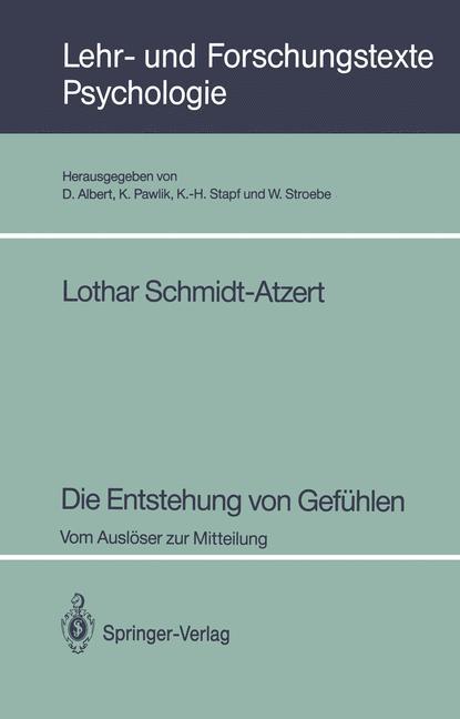 Vorderes Coverbild Die Entstehung von Gefühlen