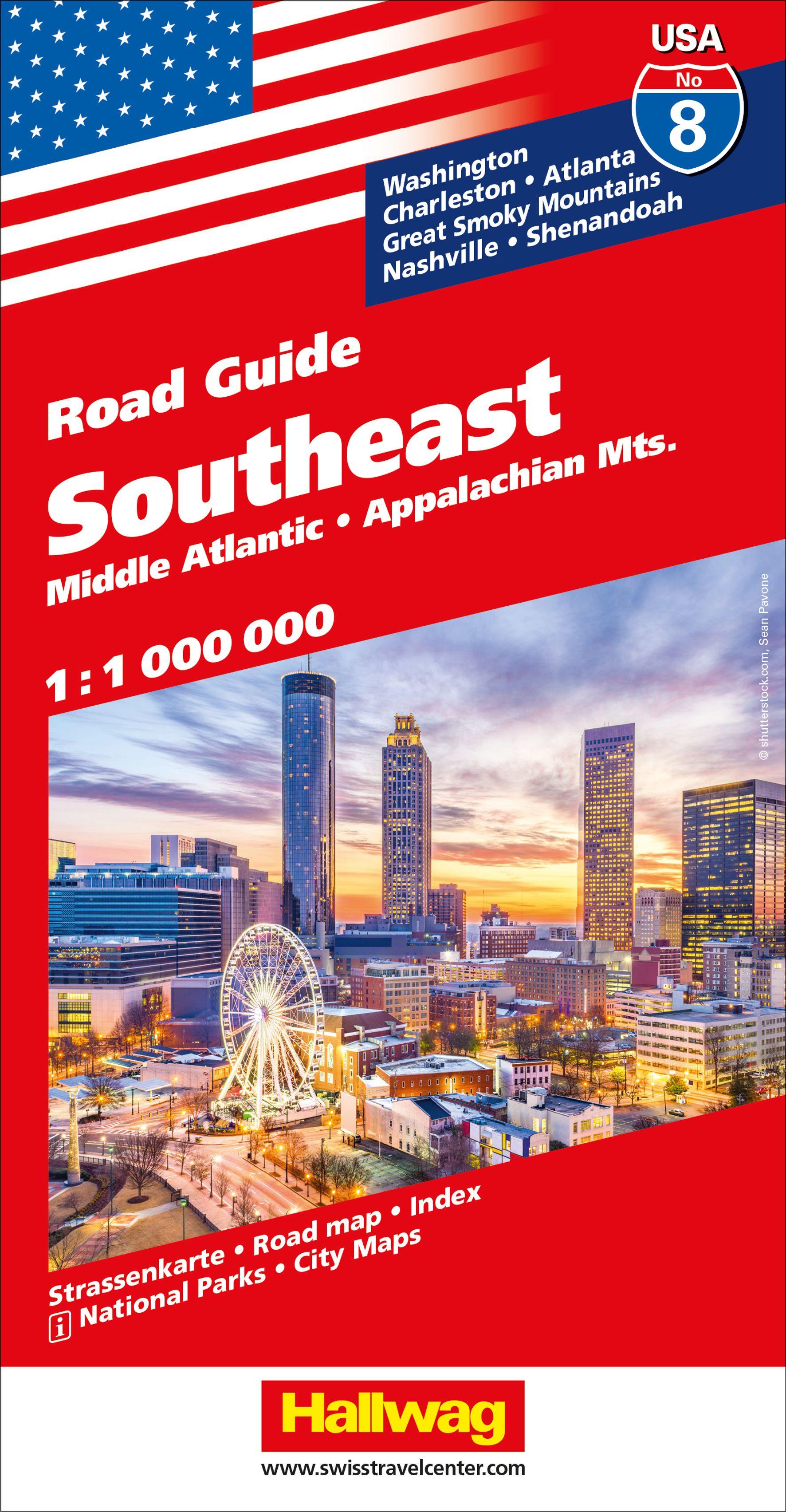 Vorderes Coverbild Southeast Middle Atlantic, Appalachian Mts. Nr. 08 USA Road Guide 1:1 Mio.