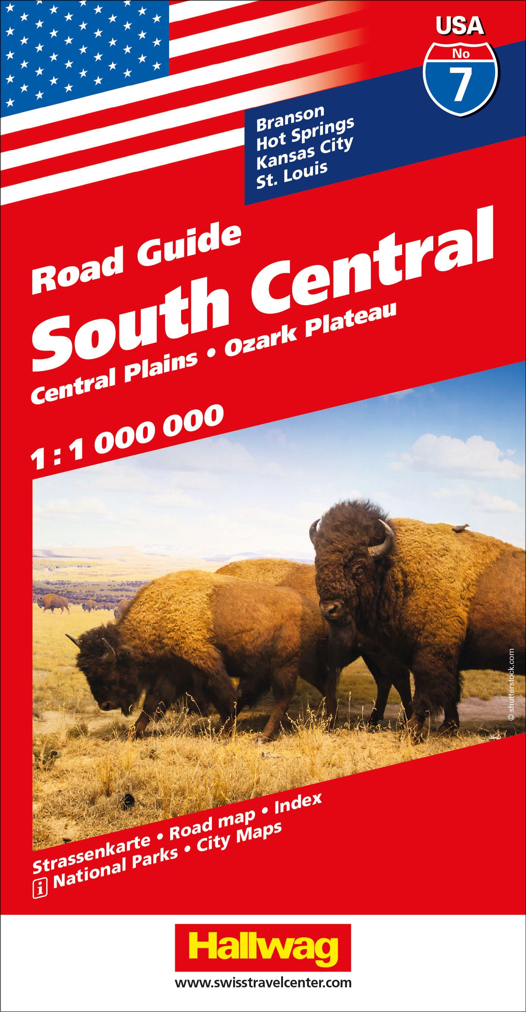 Vorderes Coverbild Hallwag Strassenkarte USA, South Central 1:1 Mio.