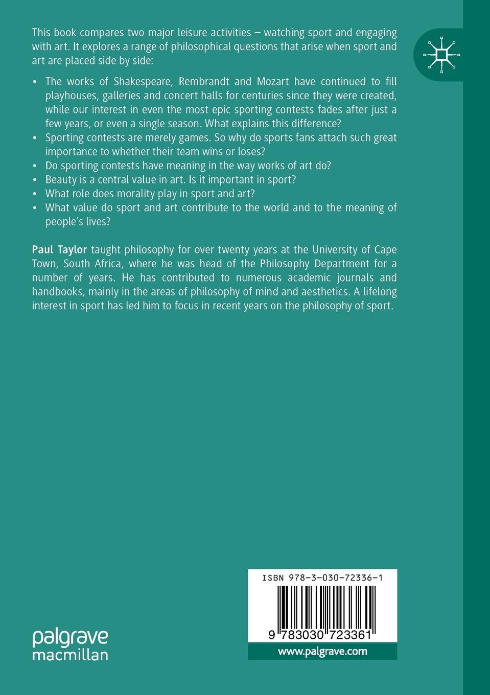 Rückseitencover A Comparative Philosophy of Sport and Art