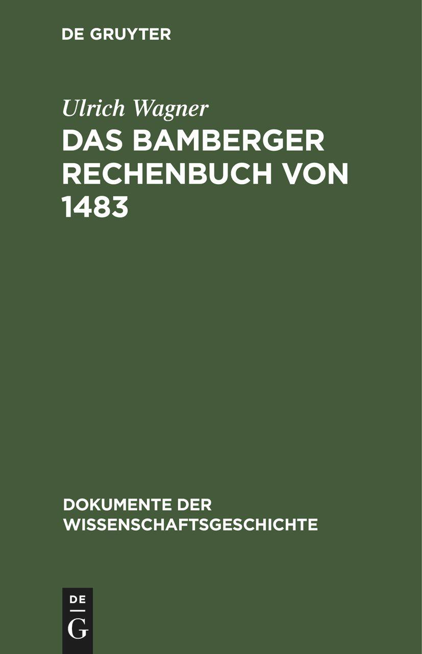 Vorderes Coverbild Das Bamberger Rechenbuch von 1483