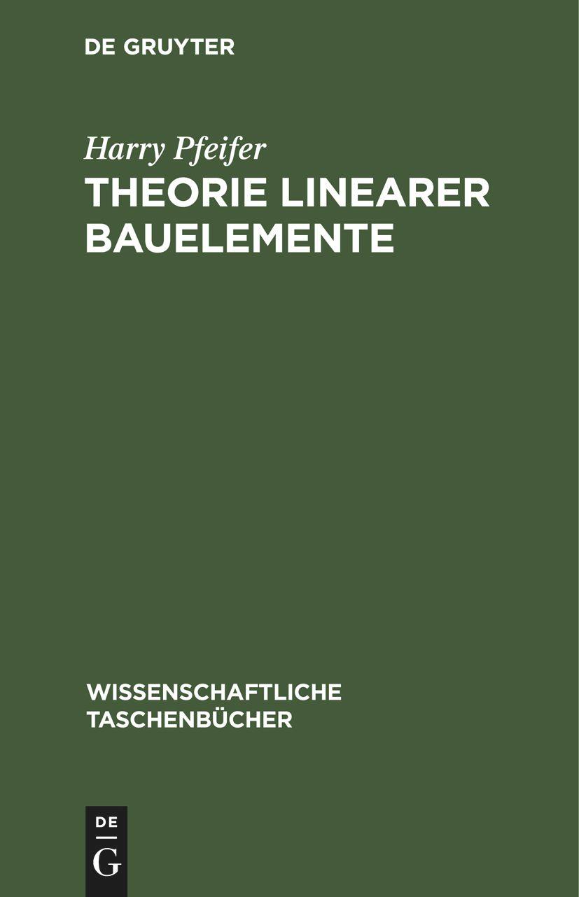 Vorderes Coverbild Theorie linearer Bauelemente