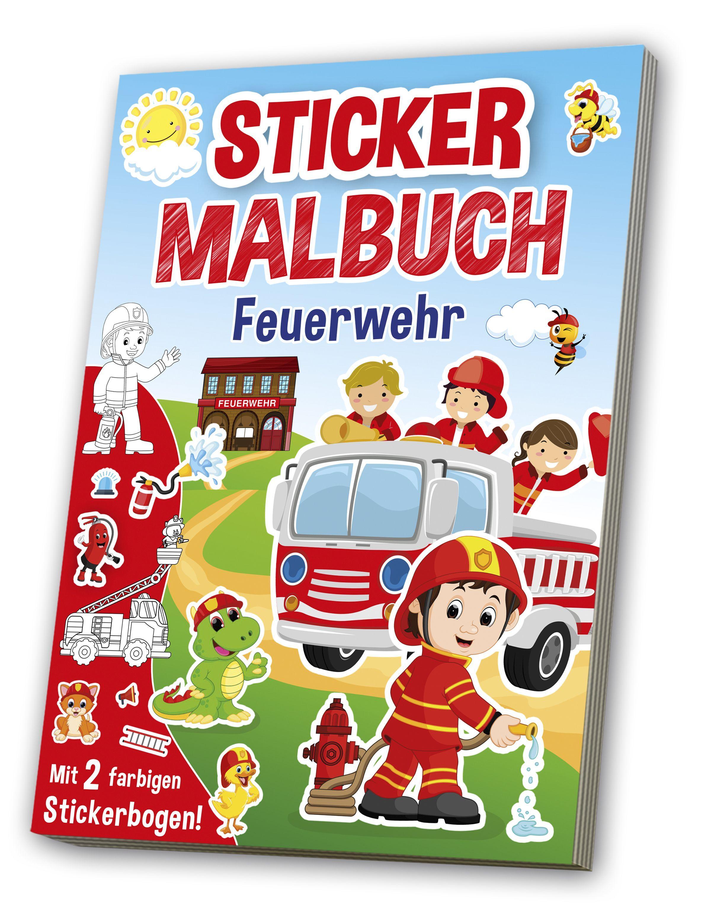 Vorderes Coverbild Mal- & Stickerbuch: Feuerwehr