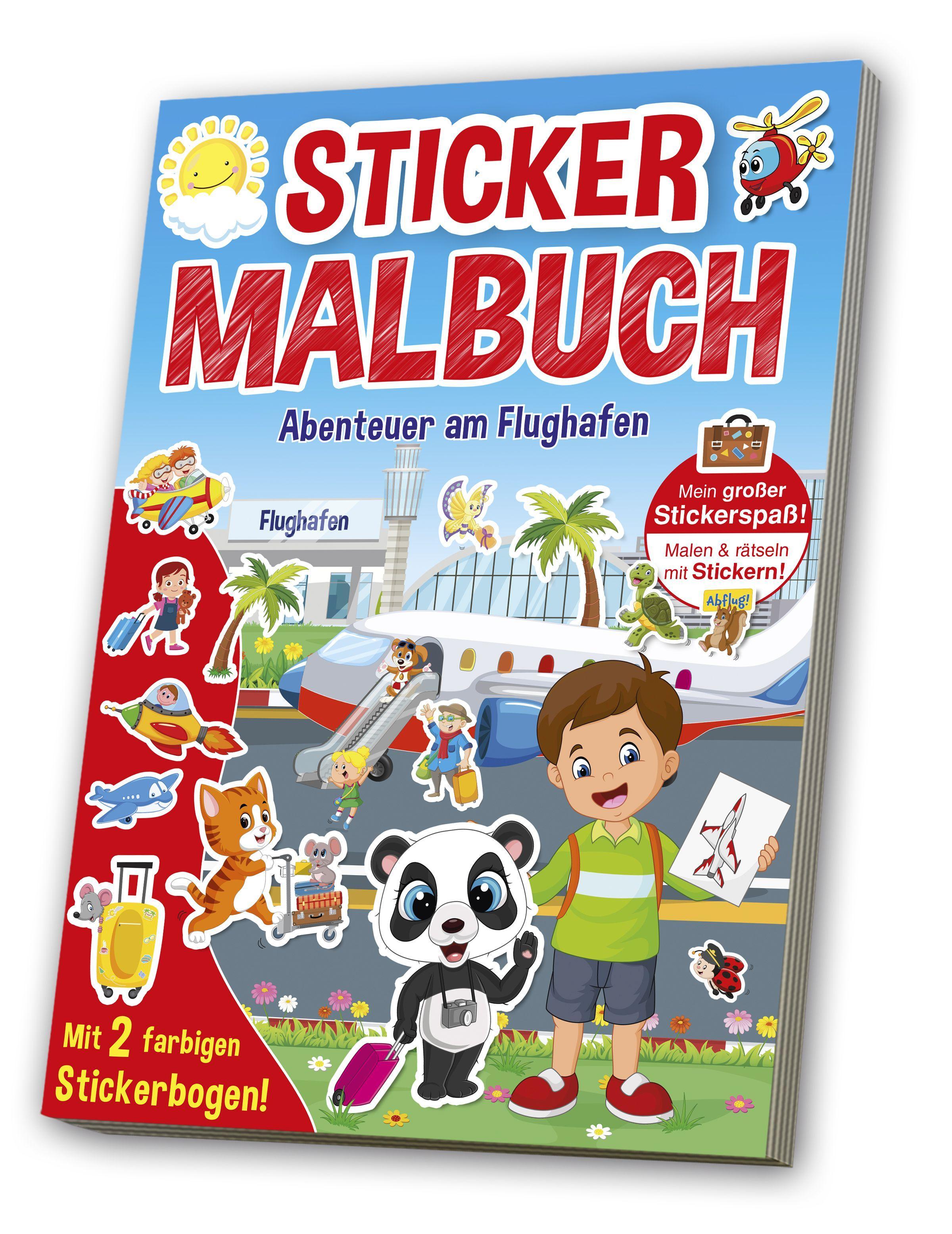 Vorderes Coverbild Mal- & Stickerbuch: Flughafen