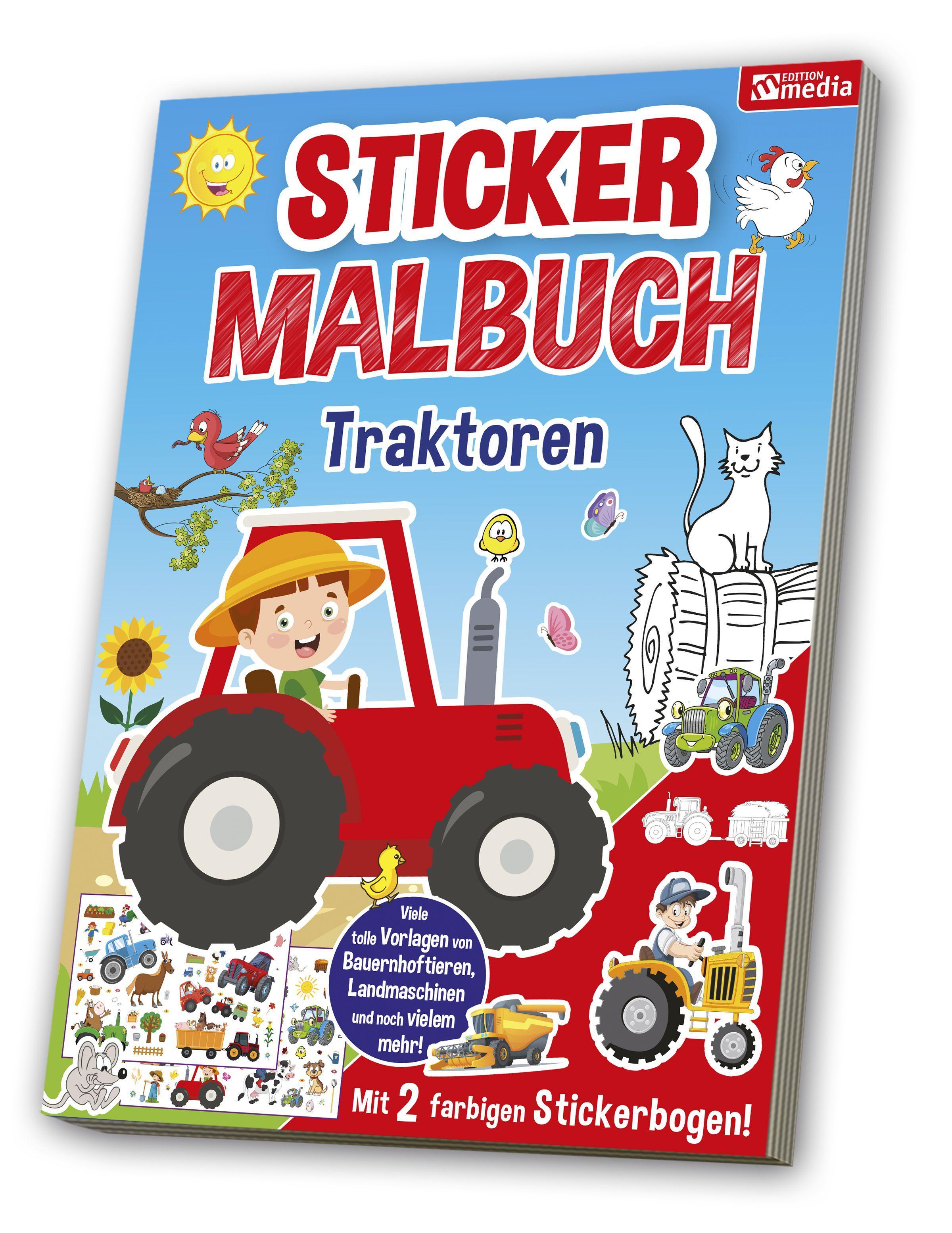Vorderes Coverbild Mal- & Stickerbuch: Traktor
