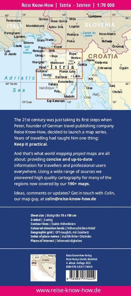 Beispielinhalt (Bild) Reise Know-How Landkarte Istrien / Istria (1:70.000)