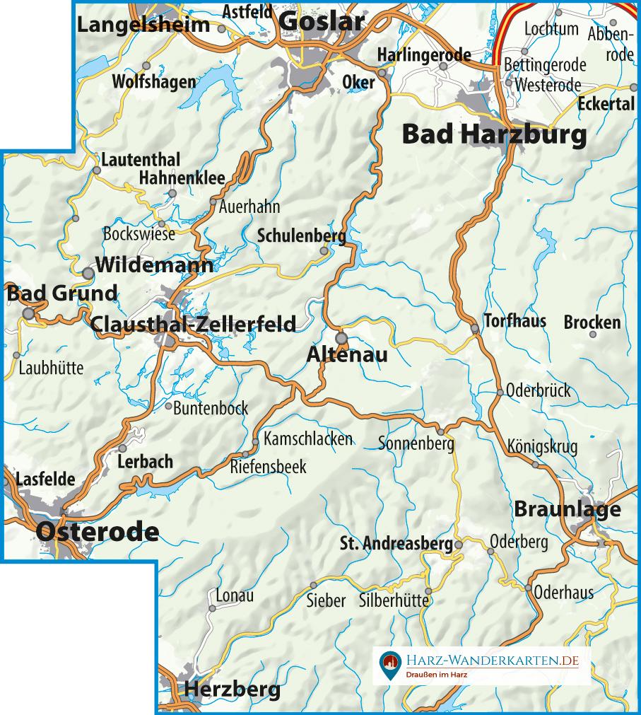 Beispielinhalt (Bild) Der Oberharz Wander- und Fahrradkarte 1 : 30 000