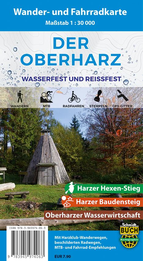 Vorderes Coverbild Der Oberharz Wander- und Fahrradkarte 1 : 30 000