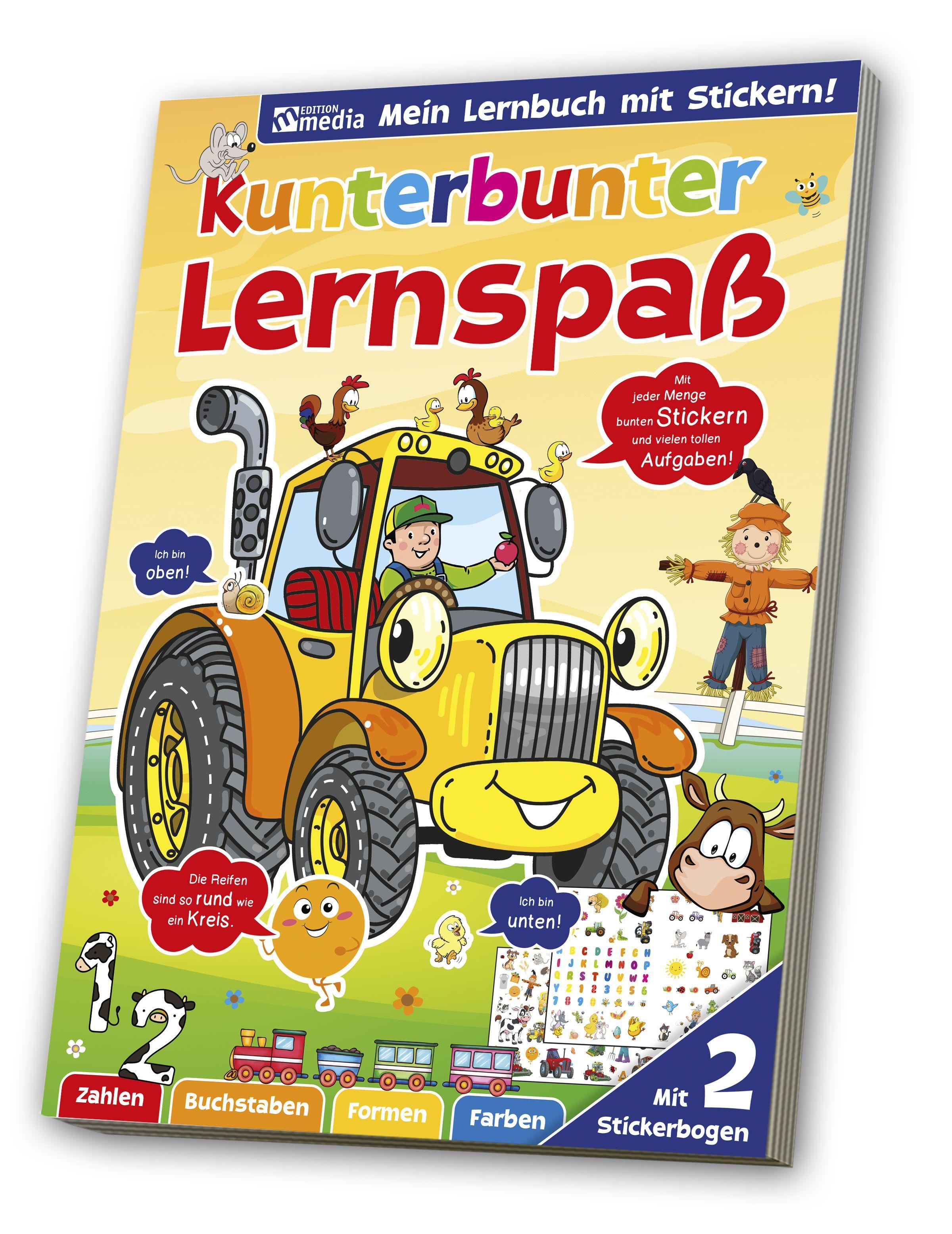 Vorderes Coverbild Sticker-Lernspaßbuch - Traktor / Landwirtschaft