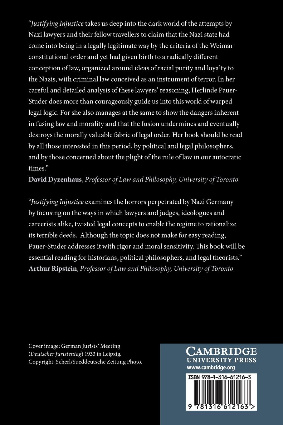 Rückseitencover Justifying Injustice