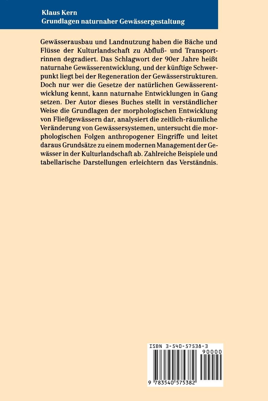 Rückseitencover Grundlagen naturnaher Gewässergestaltung