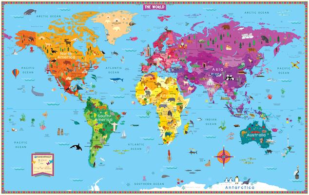 Vorderes Coverbild Rand McNally Kids' Illustrated World Wall Map - Folded