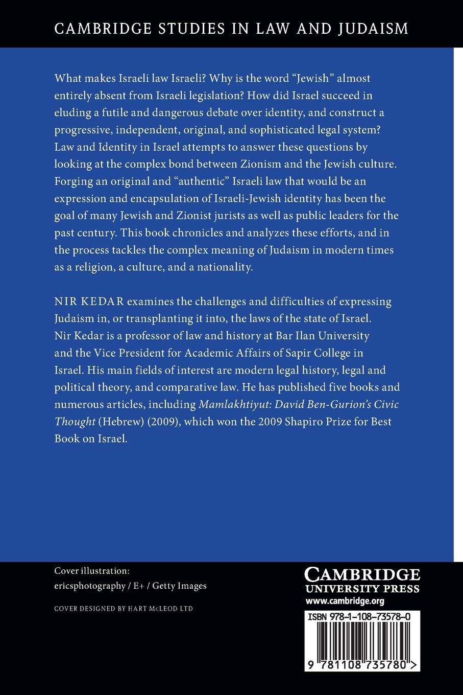Rückseitencover Law and Identity in Israel