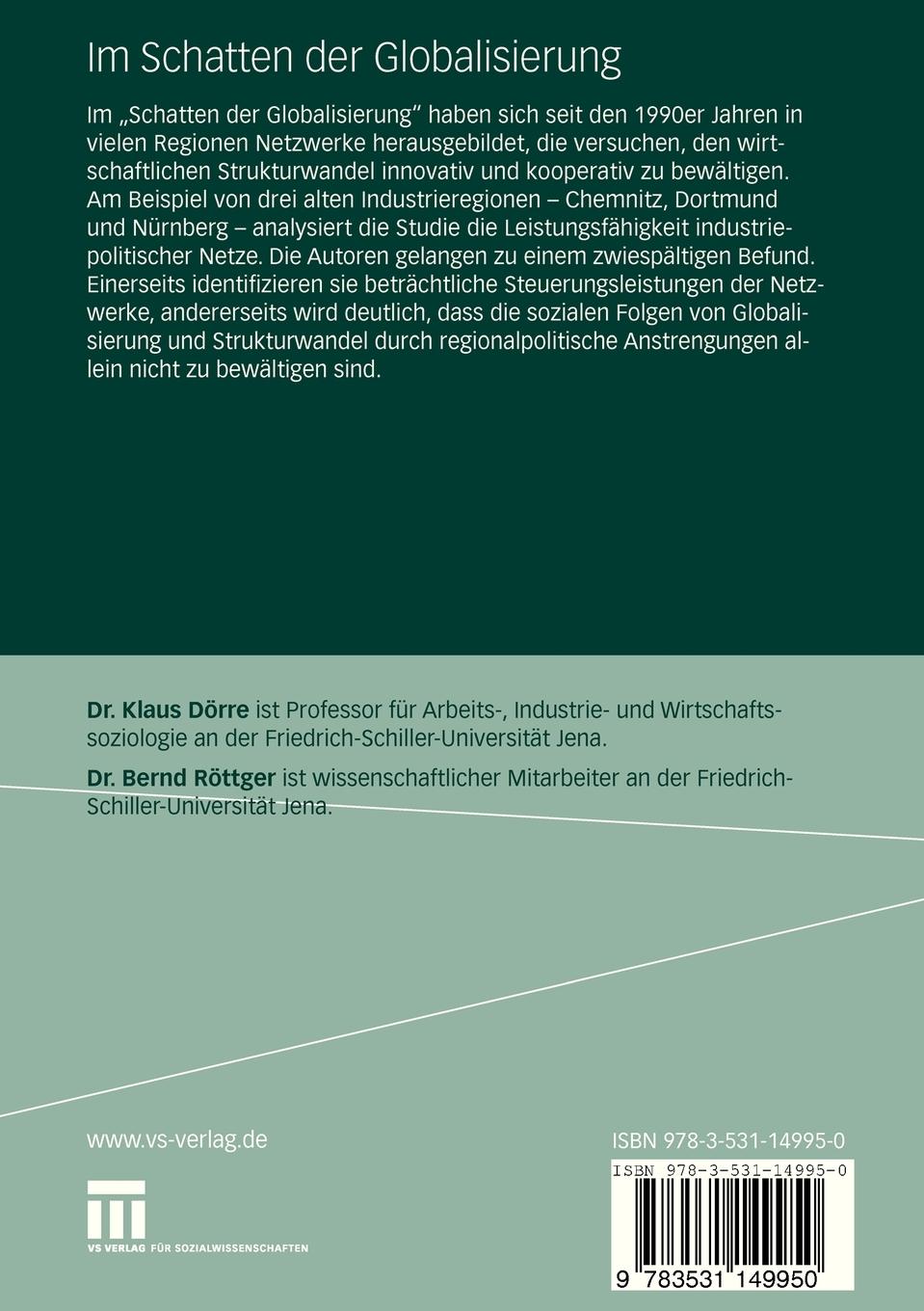 Rückseitencover Im Schatten der Globalisierung