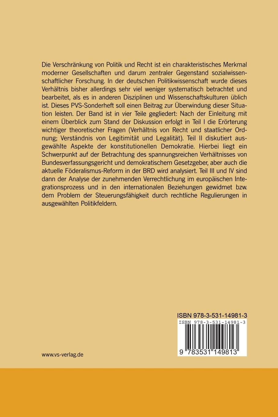 Rückseitencover Politik und Recht