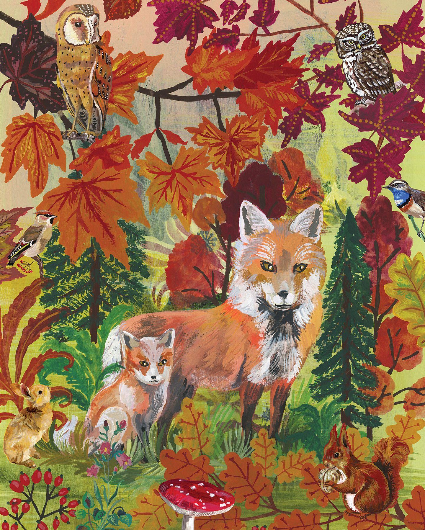 Beispielinhalt (Bild) Nathalie Lété Fall Foxes 1,000-Piece Puzzle