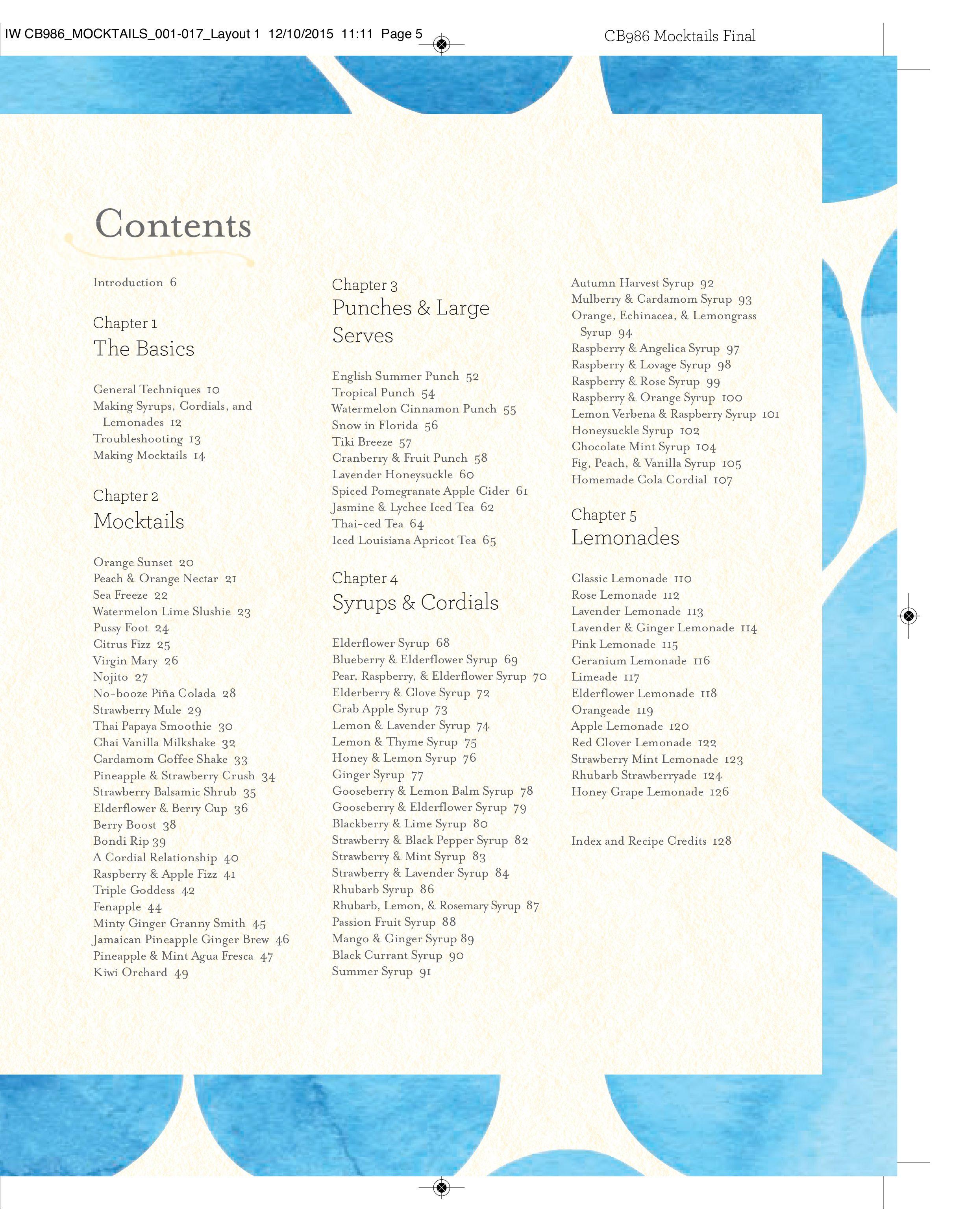 Beispielinhalt (Bild) Mocktails, Cordials, Syrups, Infusions and More