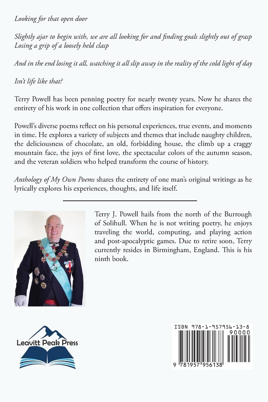 Rückseitencover Anthology of My Own Poems