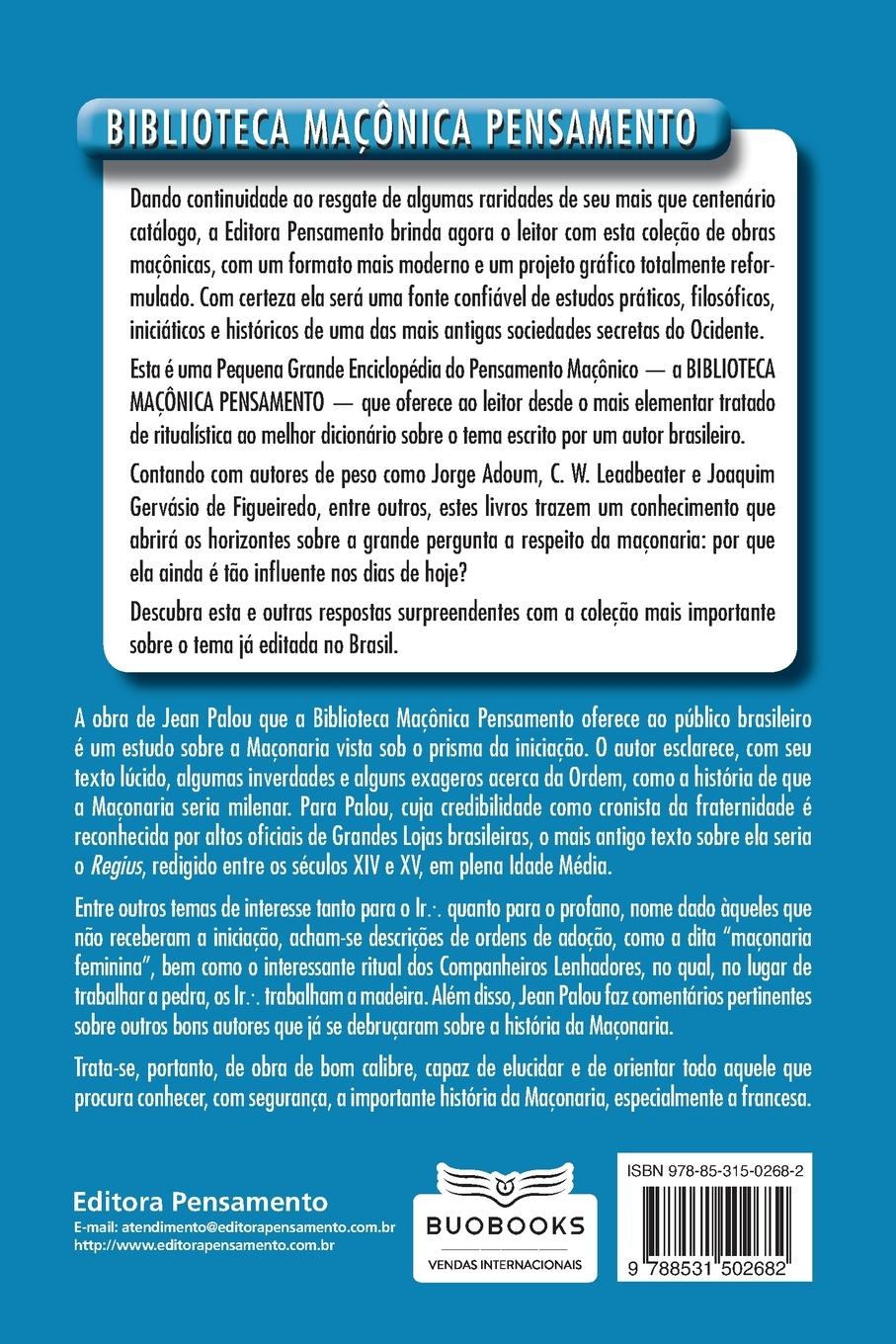 Rückseitencover Franco Maçonaria Simbólica e Iniciatica