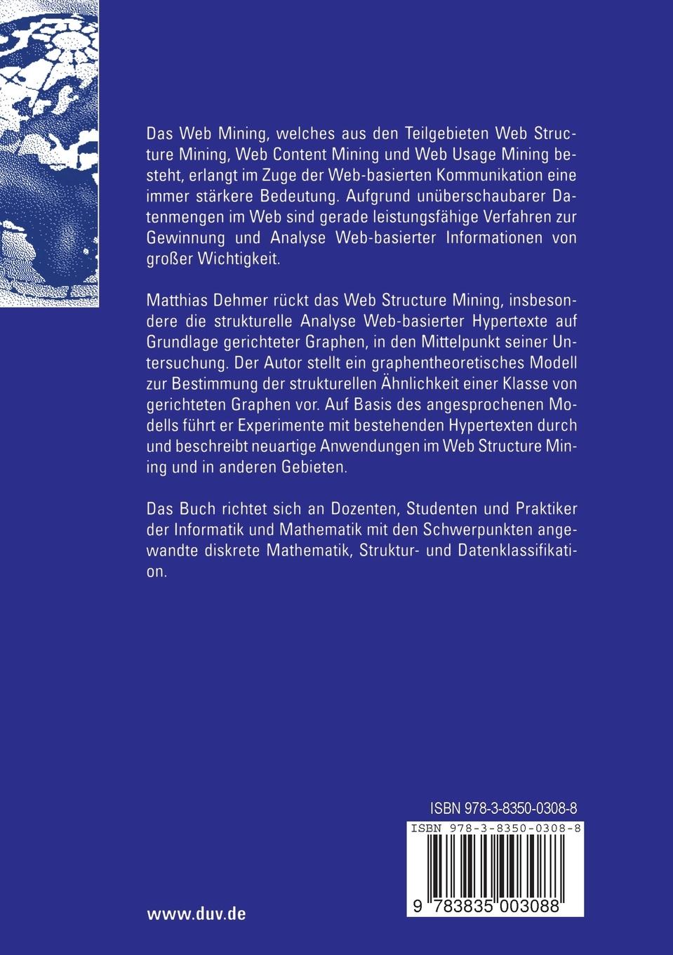 Rückseitencover Strukturelle Analyse Web-basierter Dokumente