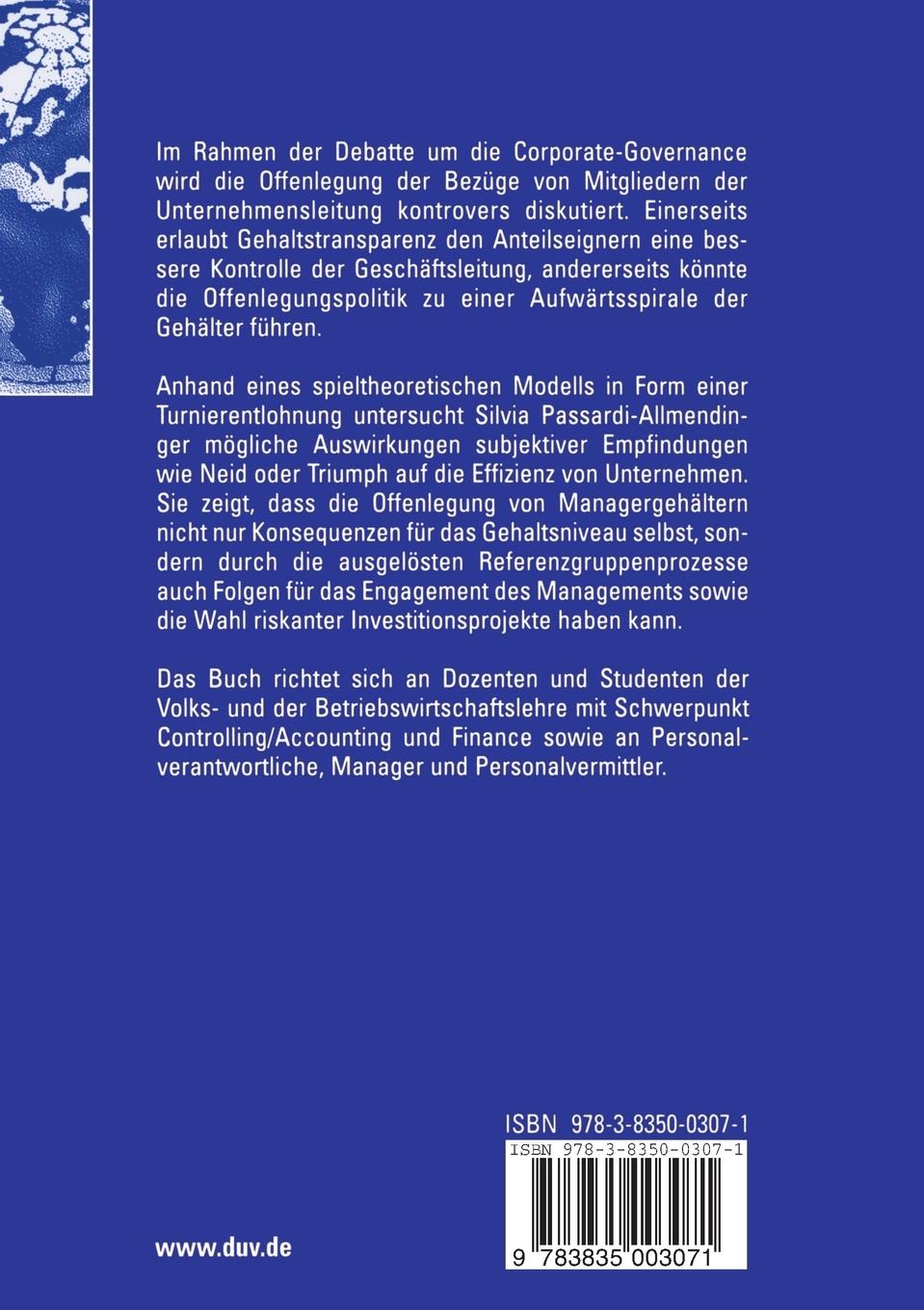Rückseitencover Corporate Governance und Gehaltstransparenz