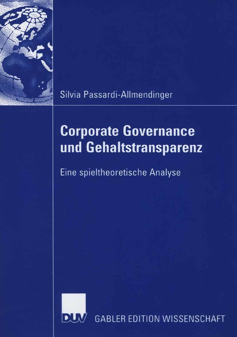 Vorderes Coverbild Corporate Governance und Gehaltstransparenz