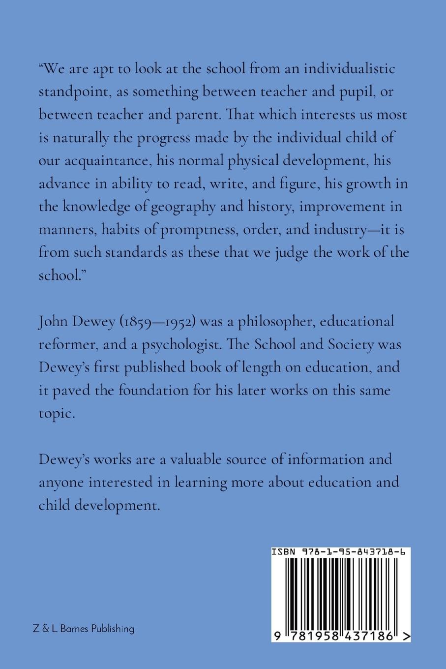 Rückseitencover The School  and Society