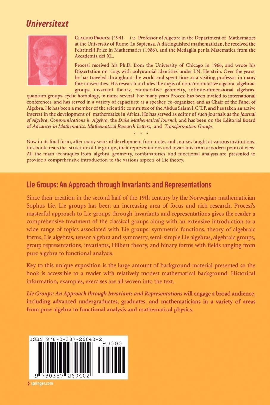 Rückseitencover Lie Groups