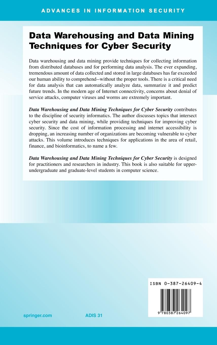 Rückseitencover Data Warehousing and Data Mining Techniques for Cyber Security