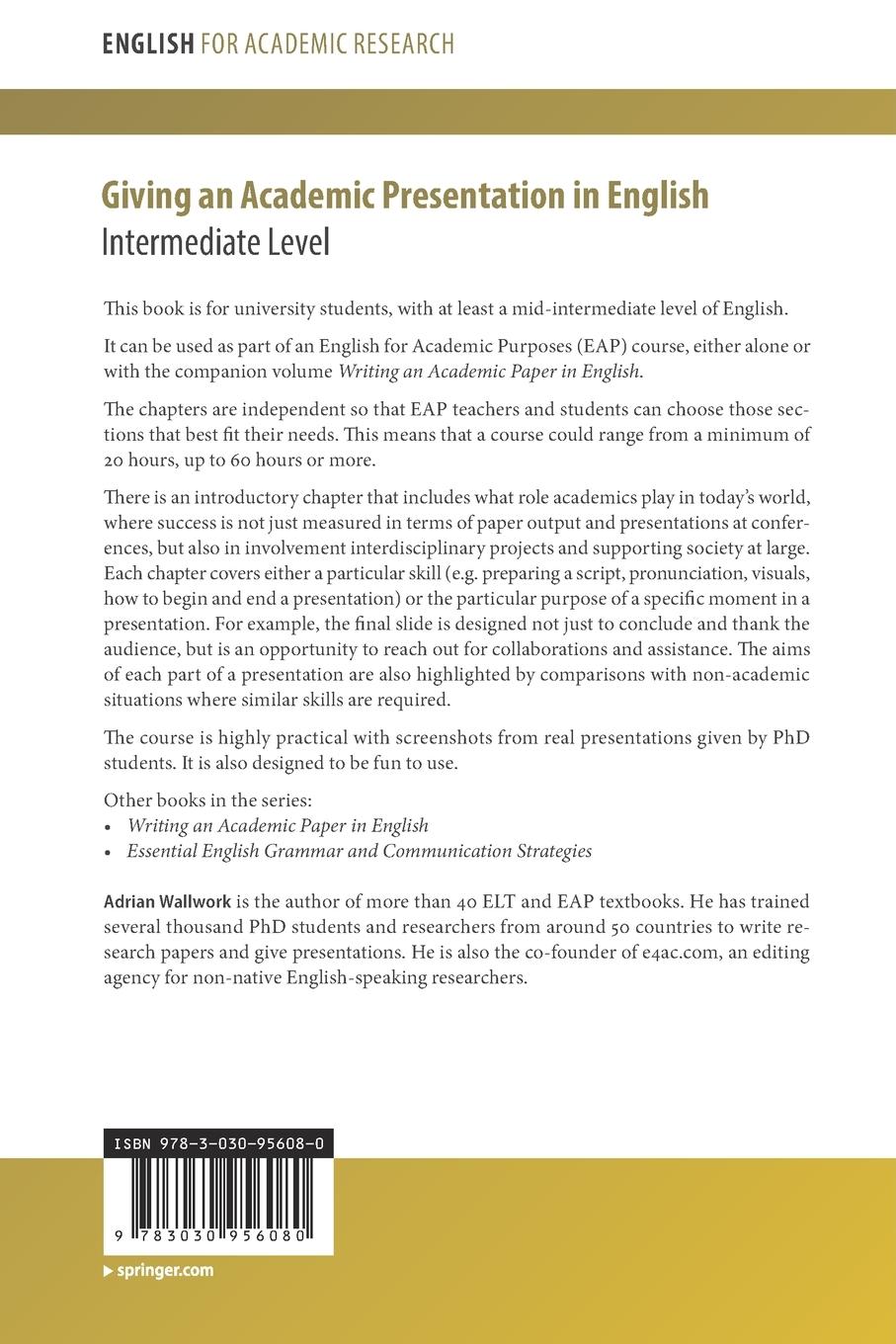 Rückseitencover Giving an Academic Presentation in English