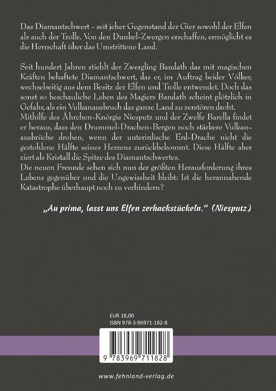 Rückseitencover Die Diamantschwert-Saga. Die Abenteuer von Bandath, dem Zwergling