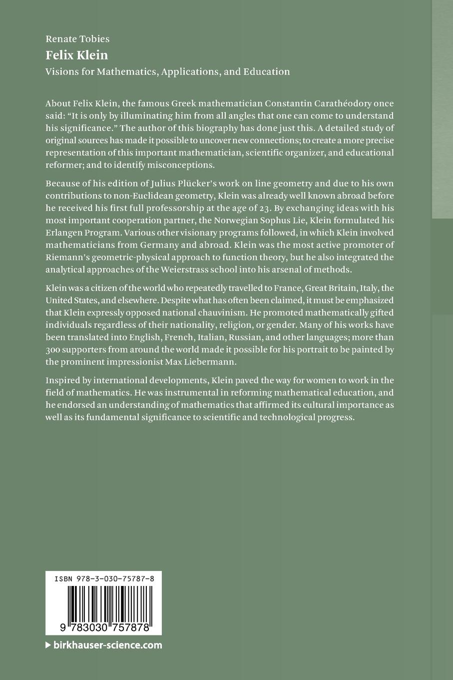 Rückseitencover Felix Klein