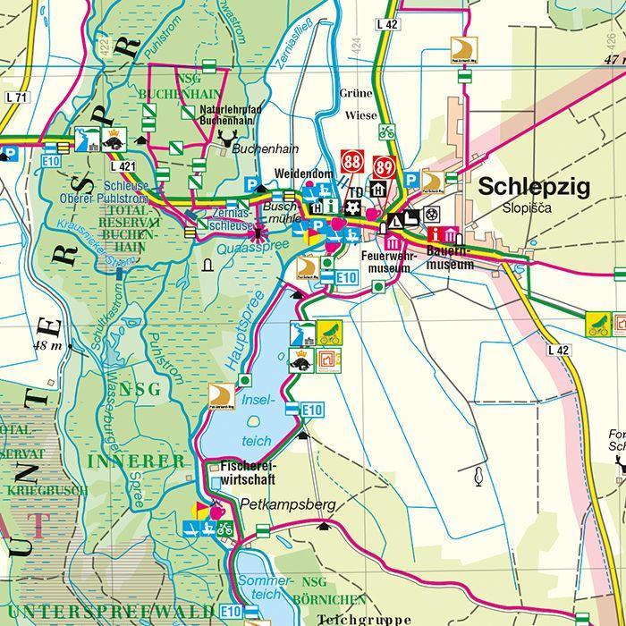 Beispielinhalt (Bild) Biosphärenreservat Spreewald 1 : 50 000