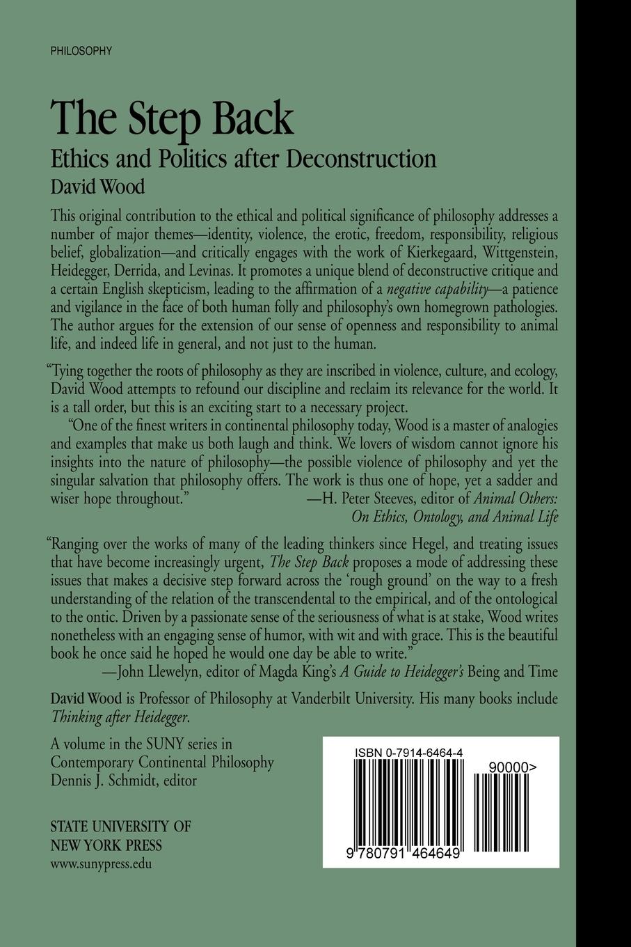 Rückseitencover The Step Back