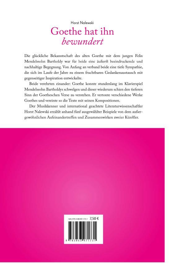 Rückseitencover Goethe hat ihn bewundert