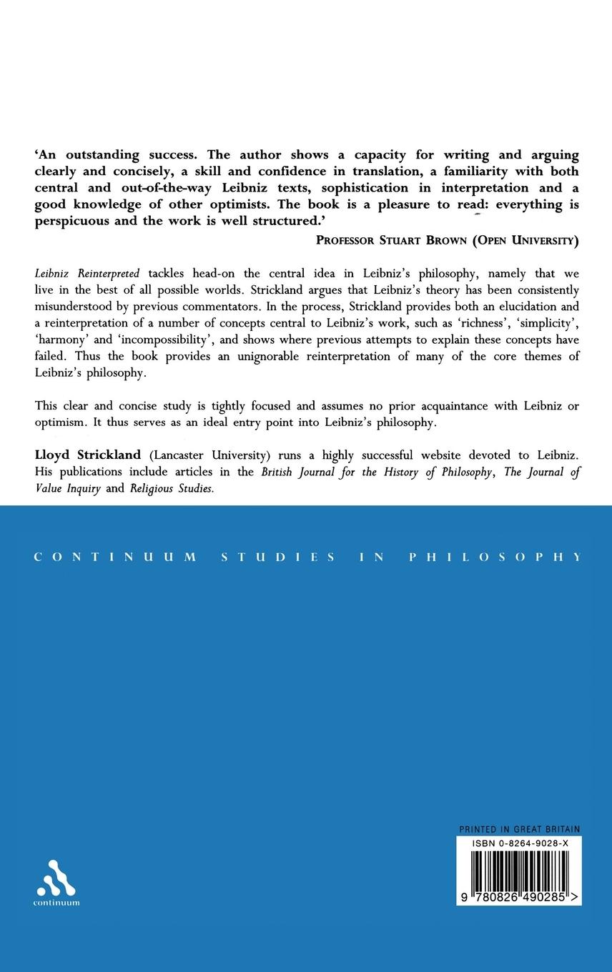 Rückseitencover Leibniz Reinterpreted