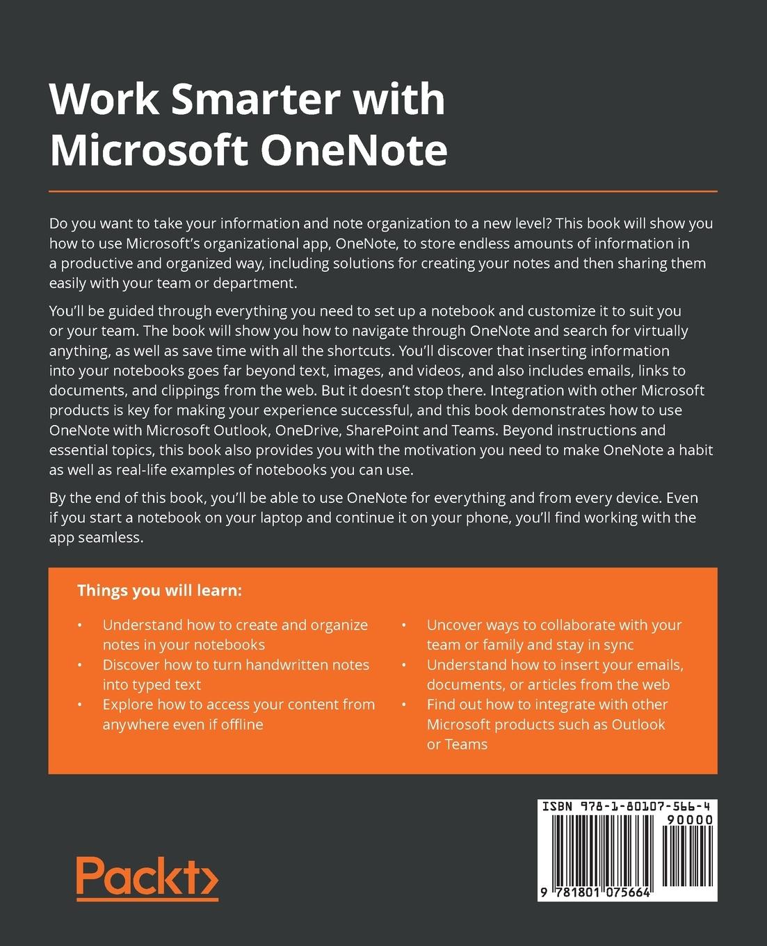 Rückseitencover Work Smarter with Microsoft OneNote