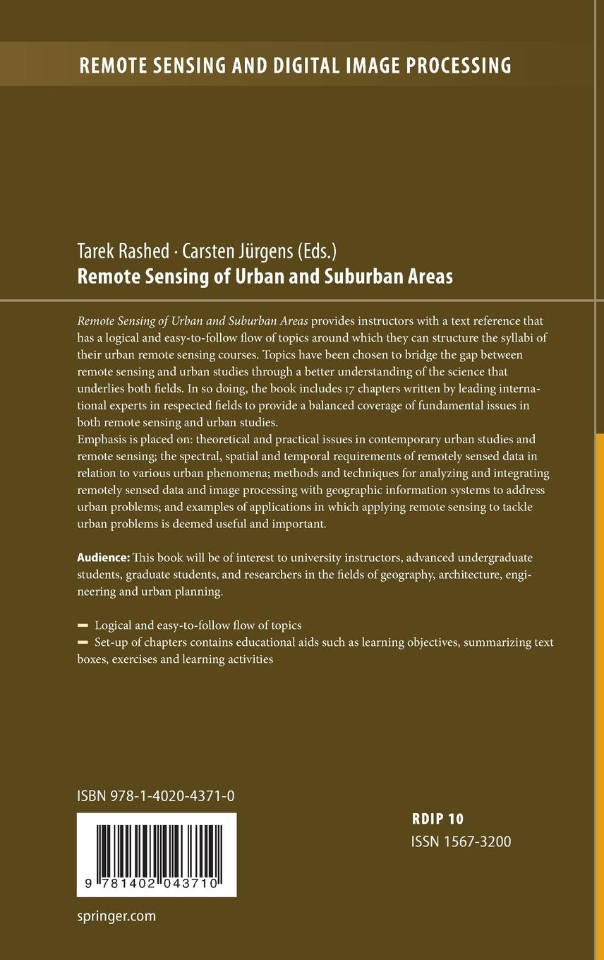 Rückseitencover Remote Sensing of Urban and Suburban Areas