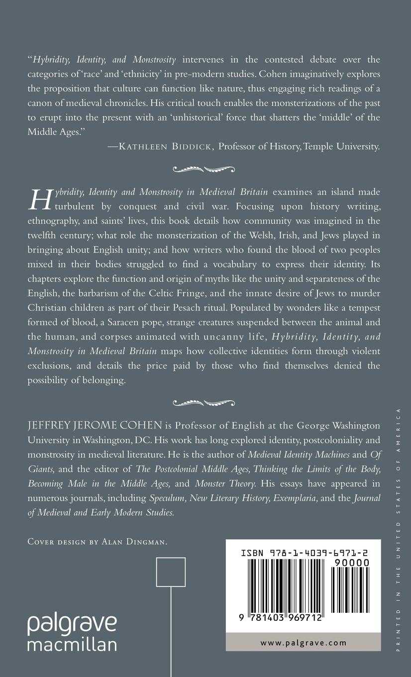 Rückseitencover Hybridity, Identity, and Monstrosity in Medieval Britain