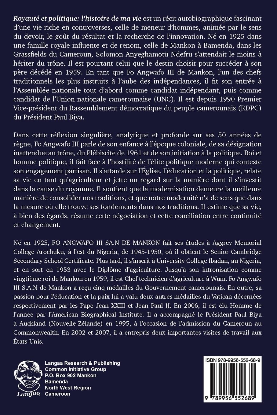 Rückseitencover Royauté et Politique