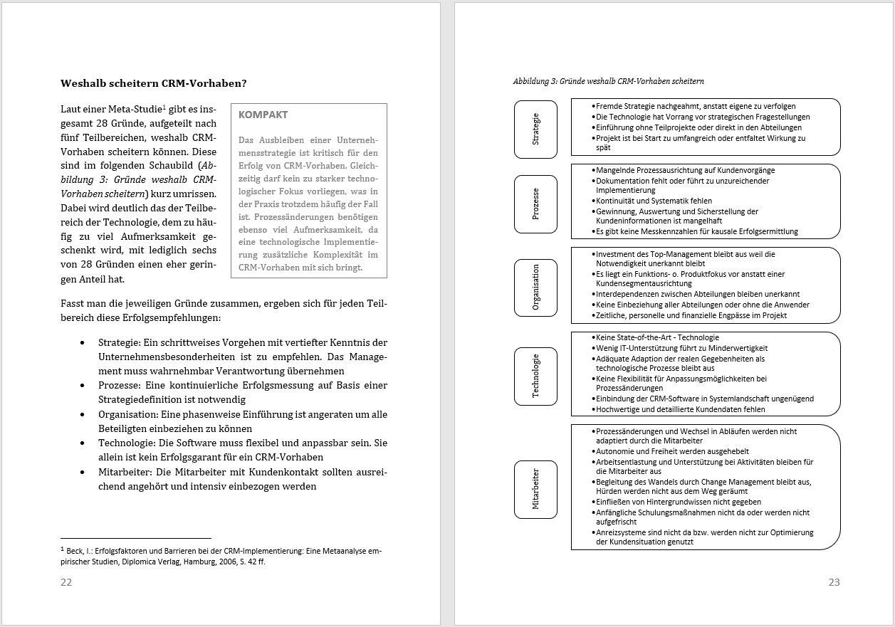 Beispielinhalt (Bild) Customer Relationship Management (CRM) in der Praxis
