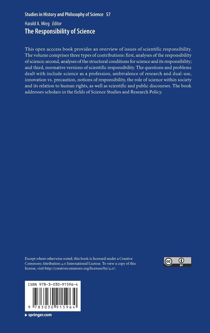 Rückseitencover The Responsibility of Science