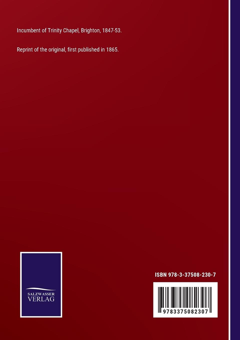 Rückseitencover Life and Letters of Frederick W. Robertson, M. A.