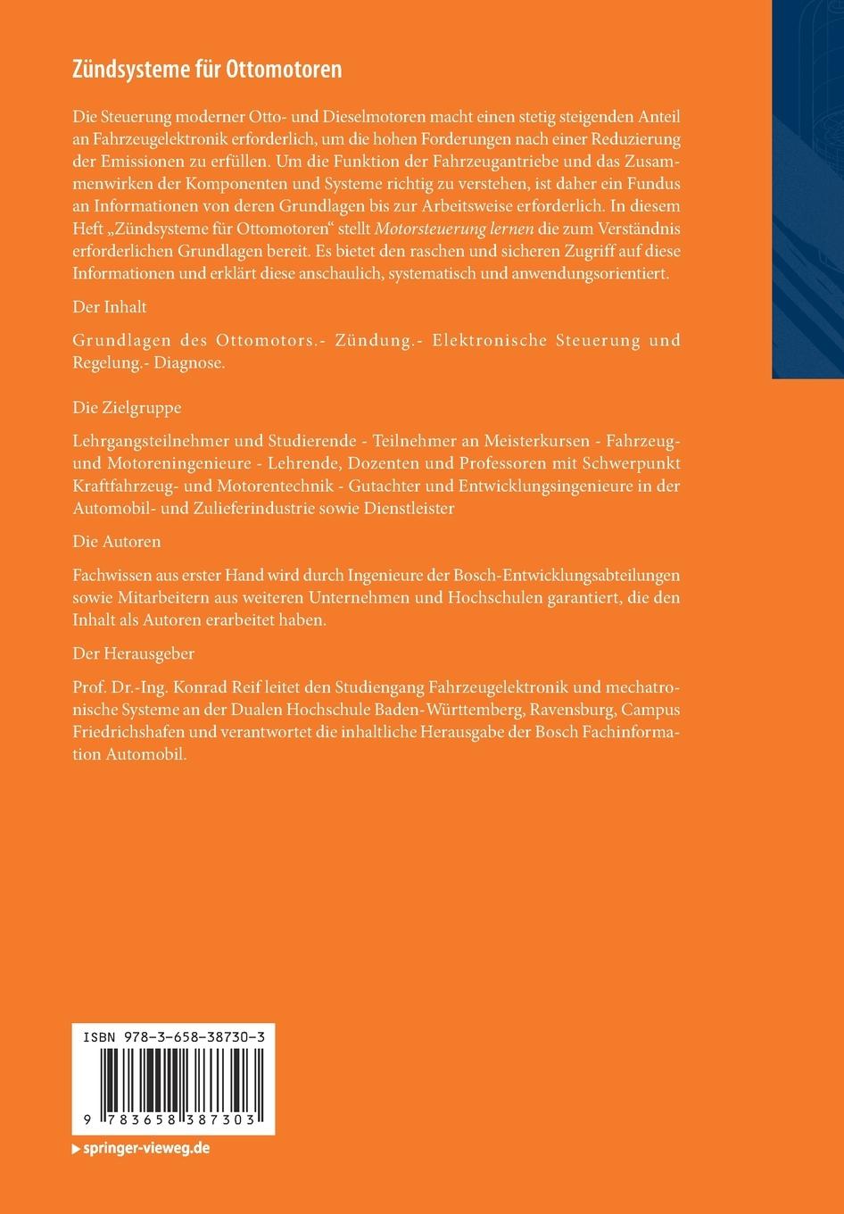 Rückseitencover Zündsysteme für Ottomotoren