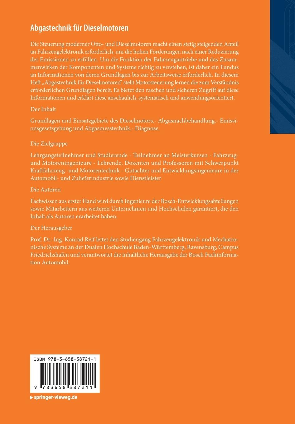 Rückseitencover Abgastechnik für Dieselmotoren